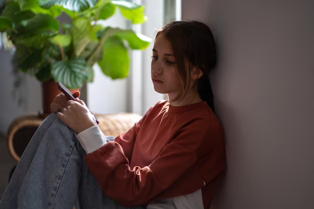 Adolescente triste e isolado, representando o sofrimento da autolesão